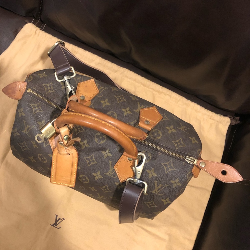 LOUIS VUITTON Monogram Speedy 30 Top Handle Boston Travel Day Bag 891FC - Picture 3 of 17